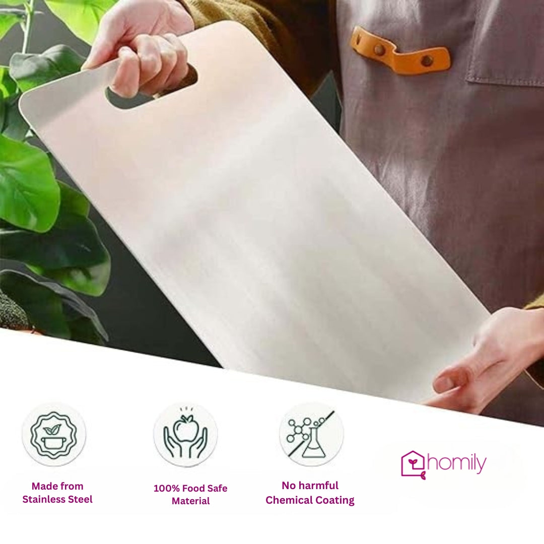 LootLabh: Premium Stainless Steel Anti-Skid Kitchen Chopping Board