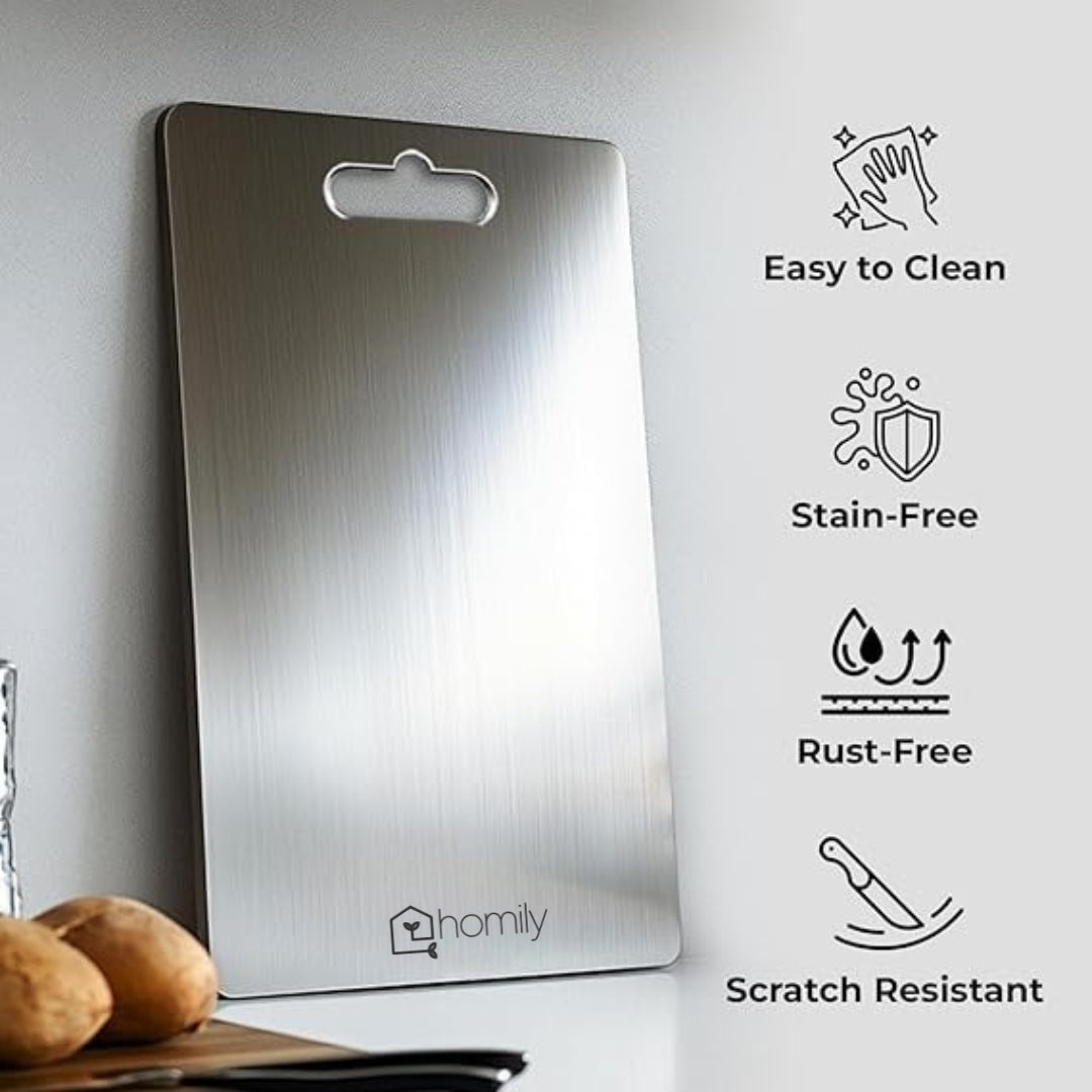 LootLabh: Premium Stainless Steel Anti-Skid Kitchen Chopping Board