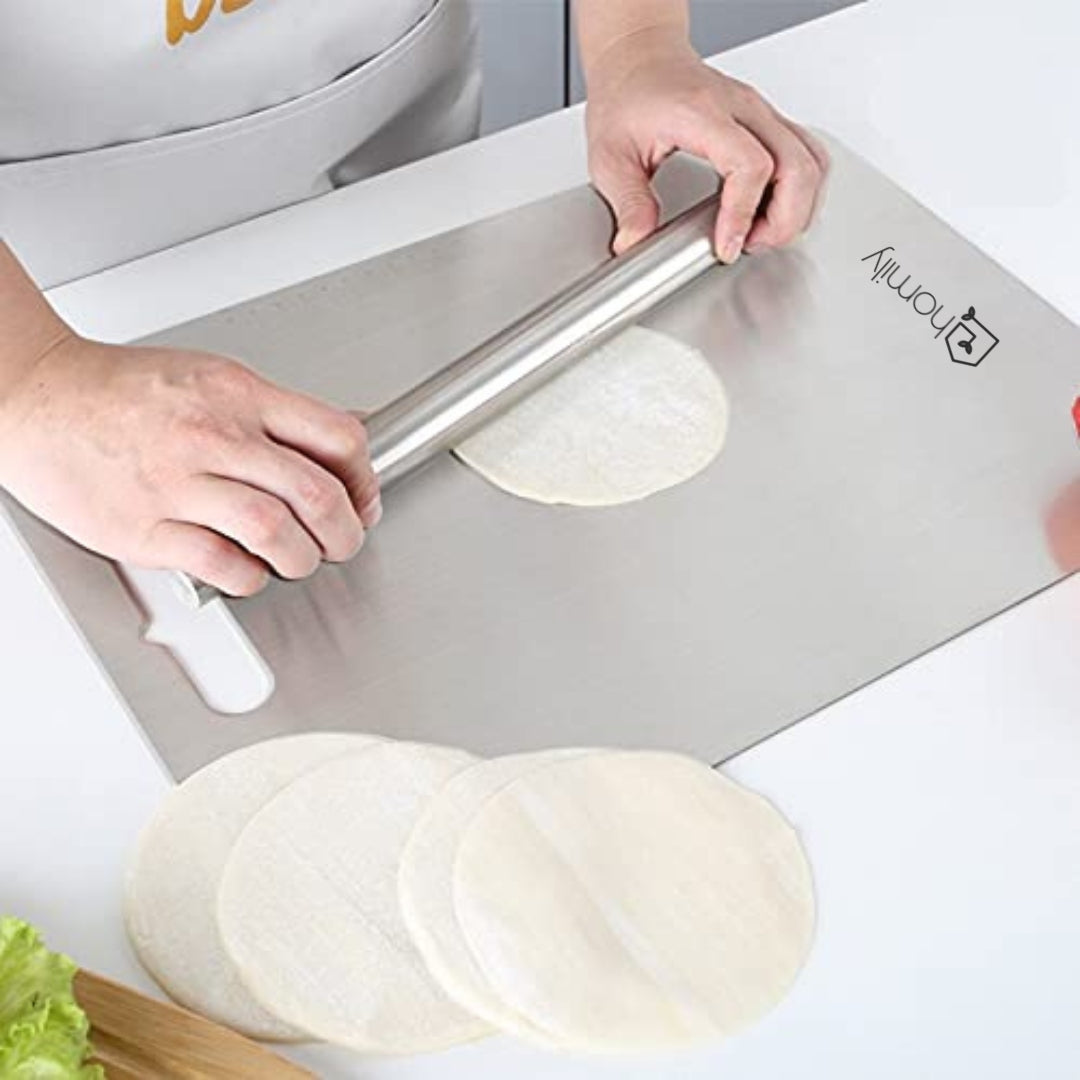 LootLabh™️ Stainless Steel Rolling Pin for Chapati, Roti, Dough