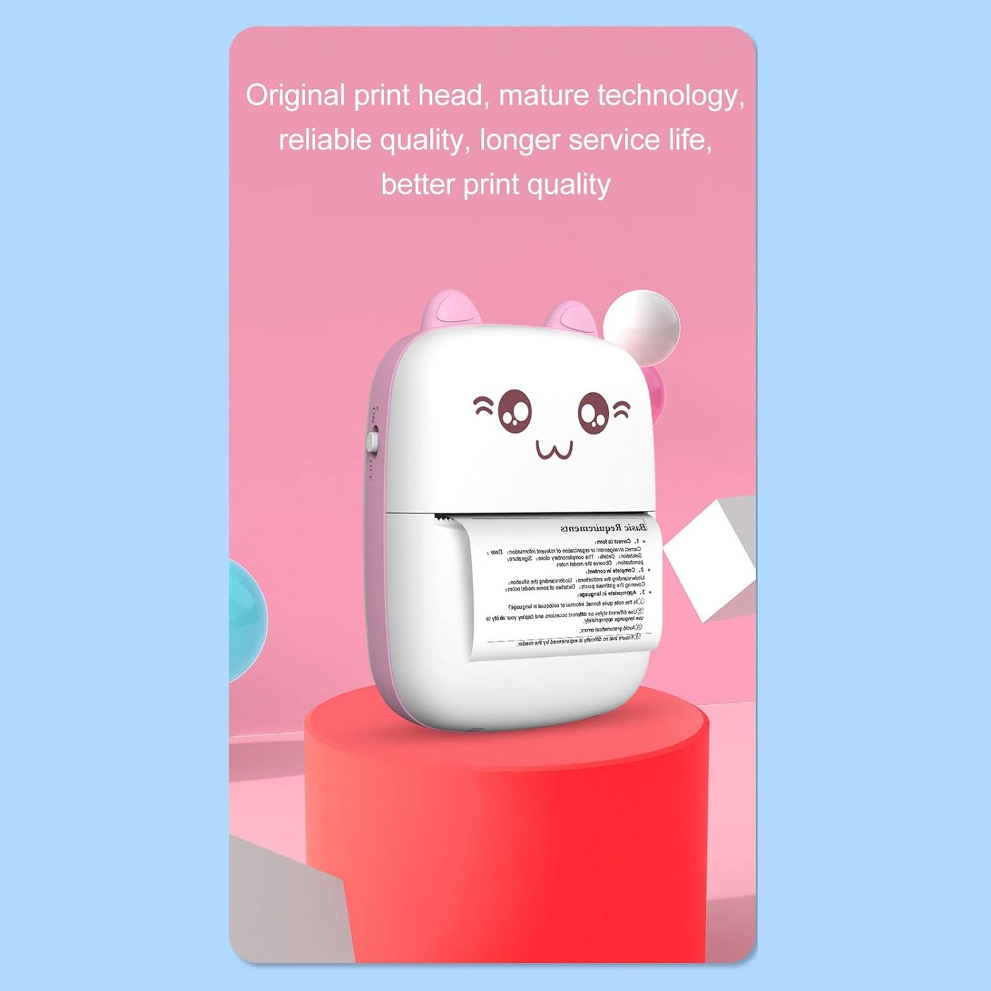Pocket Mini Bluetooth Thermal Printer with App – Portable Photo Printer (1 Roll Paper Included)
