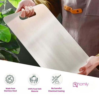 LootLabh: Premium Stainless Steel Anti-Skid Kitchen Chopping Board