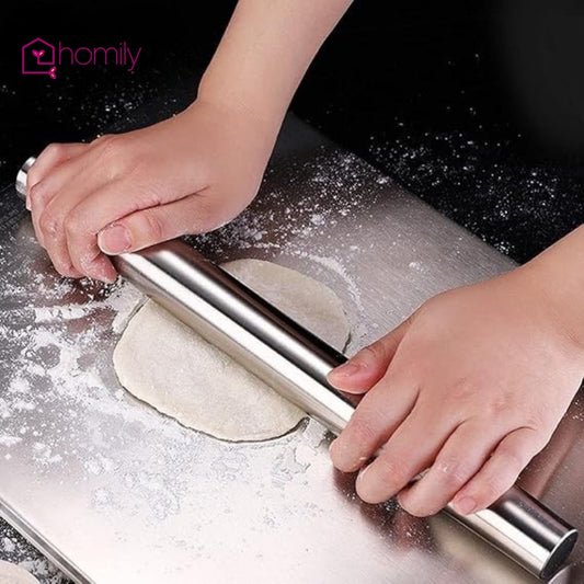 LootLabh™️ Stainless Steel Rolling Pin for Chapati, Roti, Dough
